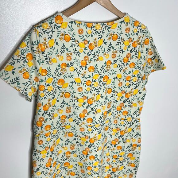 Duluth Trading Co NoGA Naturale Short Sleeve Dress Womens M Orange Print Pockets - Picture 9 of 12